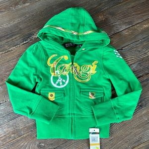 Coogi 3T girls‎ kelly green patch logo hoodie NWT